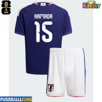 Japan Daichi Kamada #15 Heimtrikotsatz Kinder EM 2024 Kurzarm (+ Kurze Hosen)